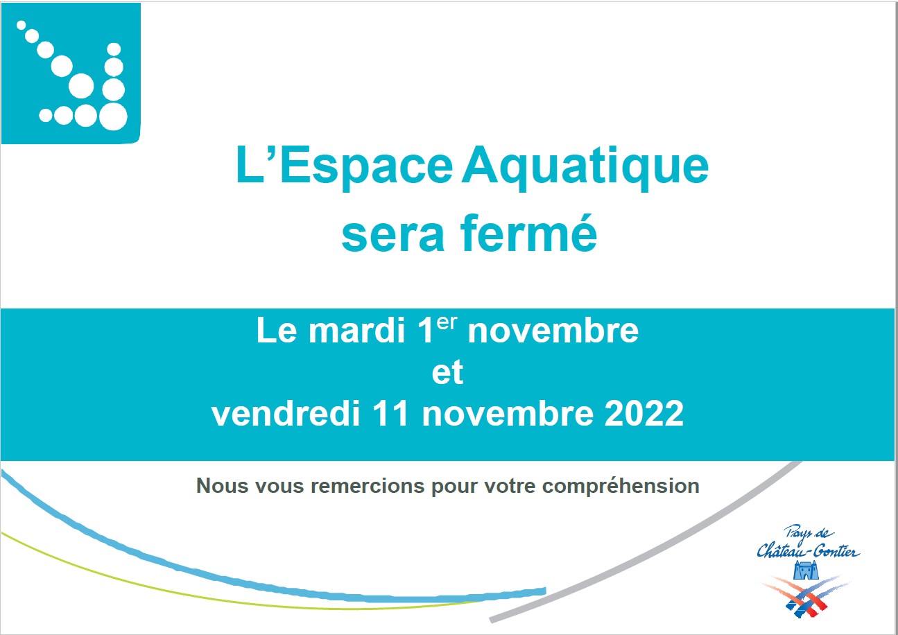 You are currently viewing Fermeture de l’Espace Aquatique les 1er et 11 novembre 2022