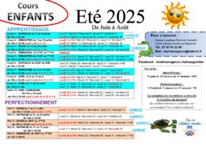 Lire la suite à propos de l’article Espace aquatique : Cours enfants été 2025 et aquagym